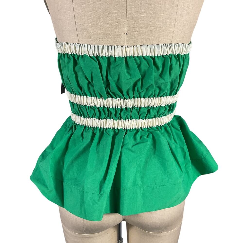 Molly Goddard Ruched Green Esme Top Size 8 UK / US 4 NWT - Picture 3 of 5
